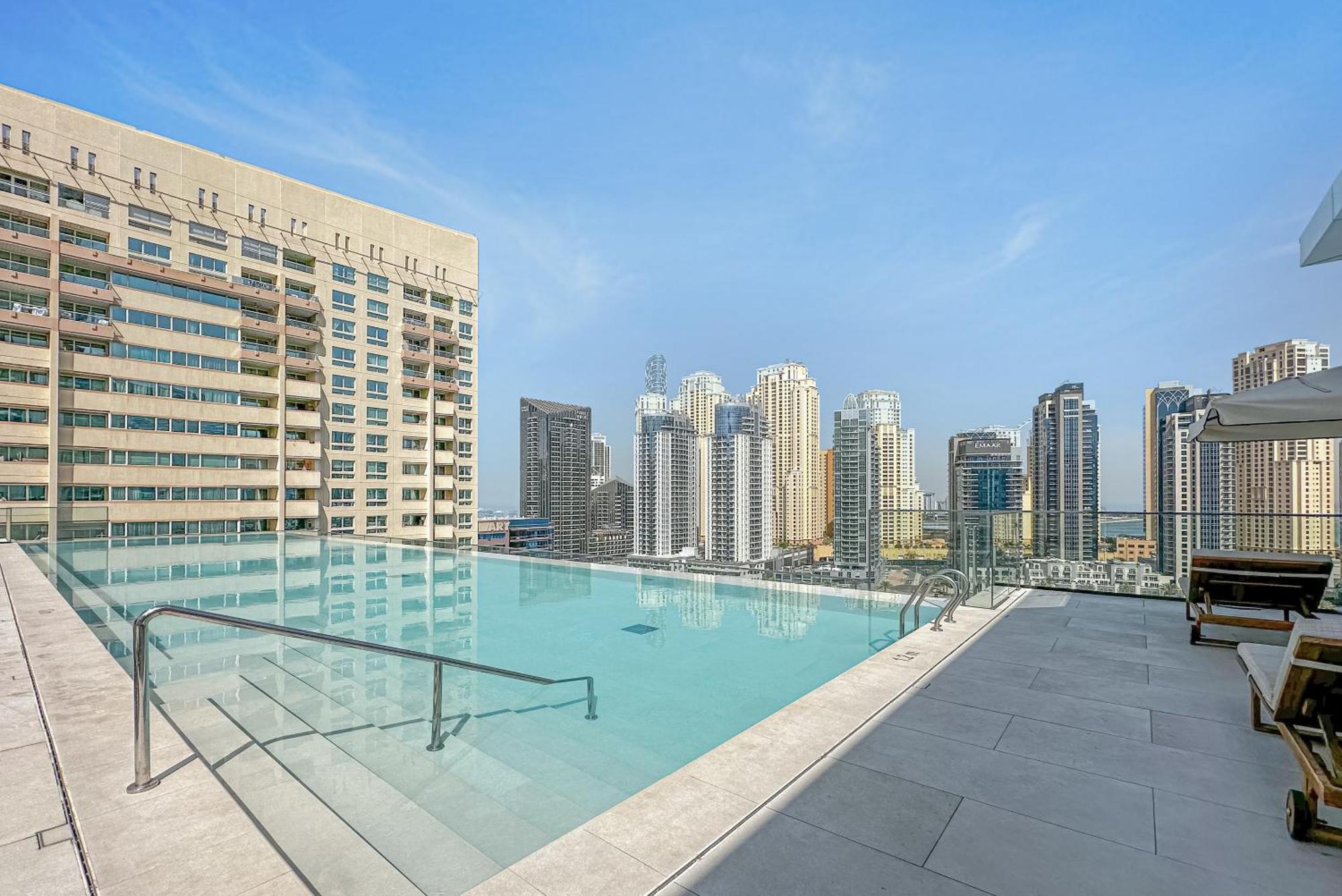 Modern 2Br High Floor Haven In Vida Dubai Marina Leilighet Eksteriør bilde